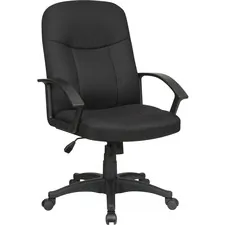 Lorell LLR 84552 — Lorell Executive Fabric Mid-Back Chair - Black Fabric Seat - Black Fabric Back - Black Frame - 5-star Base - 1 Each