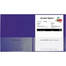 C-LINE CLI 32009 — C-Line Classroom Connector Letter Report Cover - 8 1/2 x 11 - 2 Internal Pocket(s) - Polypropylene - Purple - 25 / Box