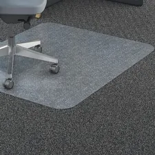 Lorell LLR 69703 — Lorell Polycarbonate Rectangular Studded Chairmats - Carpeted Floor - 36 Width x 48 Depth - Rectangle - Polycarbonate - Clear