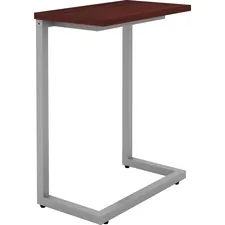 Lorell LLR 86927 — Lorell Guest Area Cantilever Table - Mahogany Rectangle Top - Cantilever Base - 9.90 Table Top Length x 17.40 Table Top Width - 26.50 Height