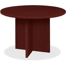Lorell LLR PT42RMY — Lorell Prominence Round Laminate Conference Table - 29 x 42 , 1 Top, 0.1 Edge - Material: Thermofused Melamine (TFM), Particleboard - Finish: Mahogany Surface