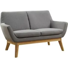 Lorell LLR 68962 — Lorell Quintessence Collection Upholstered Loveseat - 53.1 x 19.8 x 32.8 - Material: Wood Leg - Finish: Gray