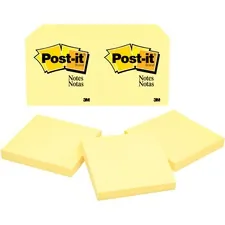 3M MMM 654YWBD — Post-it® Notes Notepads - 100 - 3 x 3 - 100 Sheets per Pad - Removable - 24 / Bundle