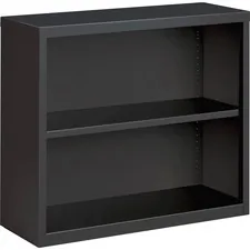 Lorell LLR 59691 — Lorell Fortress Series Charcoal Bookcase - 34.5 x 12.6 x 30 - 2 Shelve(s) - Material: Steel - Finish: Charcoal, Powder Coated