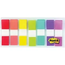 3M MMM 6837CF — Post-it® 1/2W Flags in On-the-Go Dispenser - 0.50 x 1.75 - Assorted - Self-stick