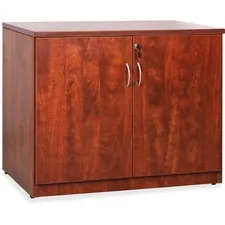 Lorell LLR 69611 — Lorell Essentials Series Cherry 2-door Storage Cabinet - 36 x 22.5 x 29.5 - 2 x Door(s) - Cherry - Laminated - Melamine Faced Chipboard (MFC) - Assembly Required