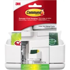 3M MMM 17609HWES — Command Under Sink Sponge Caddy - 9.4 Height x 12 Width x 7.8 Depth - White - 1 / Pack