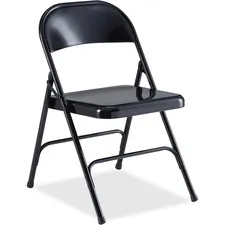 Lorell LLR 62527 — Lorell Folding Chairs - Powder Coated Steel Frame - Black - 4 / Carton
