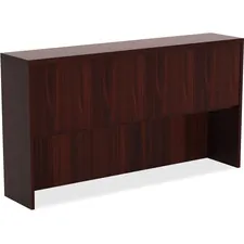 Lorell LLR 34318 — Lorell Chateau Series Mahogany Laminate Desking - 70.9 x 14.8 x 36.5Hutch, 1.5 Top - Drawer(s)4 Door(s) - Reeded Edge - Material: P2 Particleboard - Finish: Mahogany, Laminate