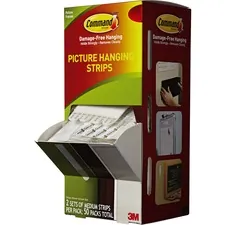 3M MMM 17201CABPK — Command Picture Hanging Strips Trial Pack - 3 lb (1.36 kg) Capacity - 2.8 Length - for Pictures, Decoration, Art, Picture Hanging - White - 50 / Carton