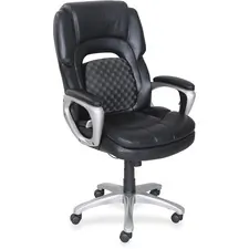 Lorell LLR 47422 — Lorell Wellness by Design Accucel Executive Chair - Ethylene Vinyl Acetate (EVA) Back - 5-star Base - Black - Bonded Leather - 1 Each