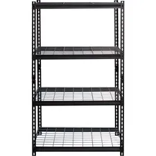 Lorell LLR 99928 — Lorell Wire Deck Shelving - 60 Height x 36 Width x 18 Depth - 30% - Black - Steel - 1 Each