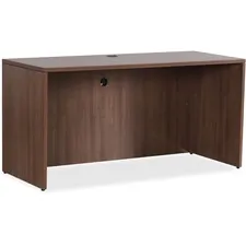 Lorell LLR 69970 — Lorell Essentials Series Walnut Credenza Shell - 66.1 x 23.6 x 29.5Credenza, 1 Top, 3.8 Drawer Pull, 0.1 Edge - Material: Metal Pull, Polyvinyl Chloride (PVC) Edge - Finish: Walnut Top, Laminate Top, Silver Brush Pull