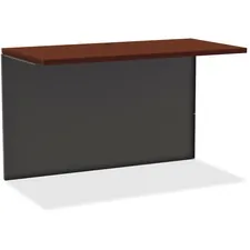 Lorell LLR 79166 — Lorell Mahogany Laminate/Charcoal Modular Desk Series - 48 x 24 , 1.1 Top - Material: Steel - Finish: Mahogany Laminate, Charcoal