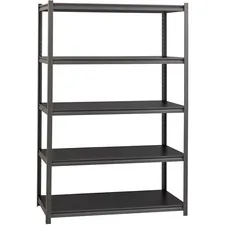 Lorell LLR 59702 — Lorell 3,200 lb Capacity Riveted Steel Shelving - 72 Height x 48 Width x 18 Depth - 30% - Black - Steel, Laminate - 1 Each