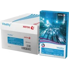 XEROX XER 3R02051CT — Xerox Vitality Inkjet, Laser Copy & Multipurpose Paper - White - 92 Brightness - 8 1/2 x 14 - 20 lb Basis Weight - Smooth - 5000 / Carton