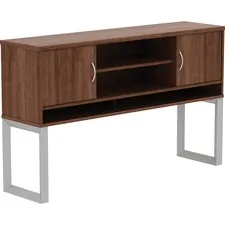 Lorell LLR 16240 — Lorell Walnut Laminate Freestanding Hutch - 59 x 15 x 36 - 3 Shelve(s) - Material: Metal Leg - Finish: Walnut Laminate