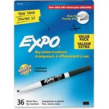 Newell Brands SAN 1921062 — Expo Low-Odor Dry-erase Fine Tip Markers - Fine Marker Point - Black