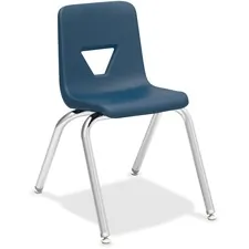 Lorell LLR 99887 — Lorell 16 Seat-height Stacking Student Chairs - Four-legged Base - Navy - Polypropylene - 4 / Carton