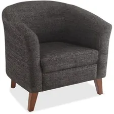 Lorell LLR 82096 — Lorell Fabric Club Armchair - Black Fabric Seat - Black Fabric Back - Four-legged Base - 1 Each