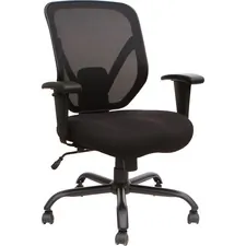 Lorell LLR 81804 — Lorell Soho Big & Tall Mesh Back Chair - Black Fabric Seat - Black Back - 5-star Base - 1 Each