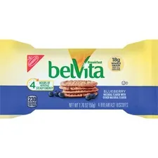 MONDELEZ INTERNATIONAL MDZ 02908 — belVita Breakfast Biscuits - Individually Wrapped, Hydrogenated Oil-free, Sweetener-free - Blueberry - 1.76 oz - 8 / Box