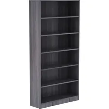 Lorell LLR 69565 — Lorell Weathered Charcoal Laminate Bookcase - 72 Height x 36 Width x 12 Depth - Thermally Fused Laminate - 1 Each