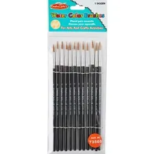 CHARLES LEONARD LEO 73505 — CLI Water Color Brush - 12 Brush(es) - 0.63 Bristle - No. 5 Hardwood - Aluminum Ferrule