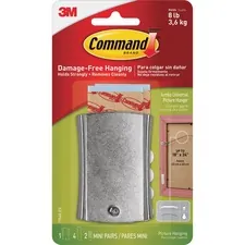 3M MMM 17048ES — Command Sticky Nail Wire-Backed Hanger - 8 lb (3.63 kg) Capacity - for Decoration, Pictures - Metal - Silver - 1 / Pack