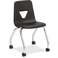 Lorell LLR 99911 — Lorell Classroom Mobile Chairs - Four-legged Base - Black - Polypropylene - 2 / Carton