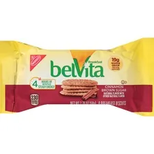 MONDELEZ INTERNATIONAL MDZ 03273 — belVita Breakfast Biscuits - Individually Wrapped, Hydrogenated Oil-free, No Artificial Flavor, Sweetener-free - Brown Sugar - 1.76 oz - 8 / Box
