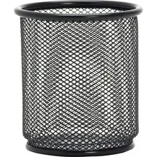 Lorell LLR 84149 — Lorell Black Mesh/Wire Pencil Cup Holder - 3.5 x 3.9 x - Steel - 1 Each - Black