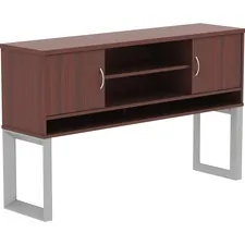 Lorell LLR 16218 — Lorell Relevance Series Mahogany Laminate Office Furniture Hutch - 59 x 15 x 36 - 3 Shelve(s) - Material: Metal Frame - Finish: Mahogany, Laminate