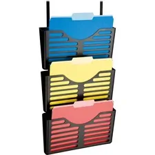 Lorell LLR 80666 — Lorell Plastic Hanging Triple Pocket File Set - 3 Pocket(s) - 30% - Black - Plastic - 1 Each