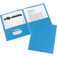 Avery Dennison AVE 47986CT — Avery® Letter Pocket Folder - 8 1/2 x 11 - 40 Sheet Capacity - 2 Internal Pocket(s) - Light Blue - 125 / Carton