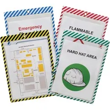 C-LINE CLI 44100 — C-Line Safety Striped Shop Ticket Holders - 0.1 x 9.8 x 13.6 - Vinyl - 25 / Box - Assorted