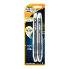 BIC BIC RLCP21BK — BIC Gel Retractable Pens - Medium Pen Point - 0.7 mm Pen Point Size - Refillable - Retractable - Black Gel-based Ink - Translucent Barrel - 2 / Pack