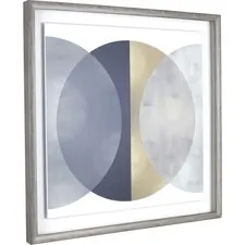 Lorell LLR 04475 — Lorell Circle Design Framed Abstract Art - 29.25 x 29.25 Frame Size - 1 Each - Gray, Yellow