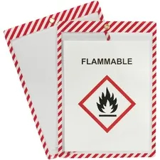 C-LINE CLI 44104 — C-Line Safety Striped Shop Ticket Holders - 0.1 x 9.8 x 13.6 - Vinyl - 25 / Box - White, Red