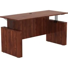 Lorell LLR 69573 — Lorell Essentials 72 Sit-to-Stand Desk Shell - 0.1 Top, 1 Edge, 72 x 29 x 49 - Material: Polyvinyl Chloride (PVC) Edge - Finish: Laminate Top, Cherry