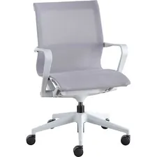 Lorell LLR 40207 — Lorell Executive Mesh Mid-back Chair - Nylon Seat - Nylon, Mesh Back - Plastic Frame - Mid Back - 5-star Base - Gray - 1 Each