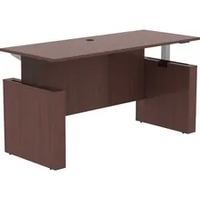 Lorell LLR 69574 — Lorell Essentials 72 Sit-to-Stand Desk Shell - 0.1 Top, 1 Edge, 72 x 29 x 49 - Material: Polyvinyl Chloride (PVC) Edge - Finish: Laminate Top, Mahogany