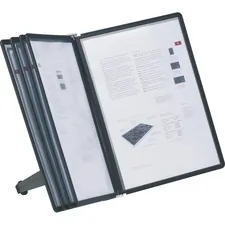 DURABLE OFFICE PRODUCTS DBL 555001 — SHERPA SOHO Space Saving Reference Stand Desktop - 5 Double Sided Panels - Letter Size - Anti-Reflective/Non-Glare - Black