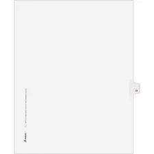 Avery Dennison AVE 11925 — Avery® Individual Legal Exhibit Dividers - Avery Style - Unpunched - 25 x Divider(s) - 25 Printed Tab(s) - Digit - 15 - 1 Tab(s)/Set - 8.5 Divider Width x 11 Divider Length - Letter - White Paper Divider - White Tab(s) - 25 / Pack