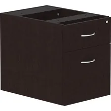 Lorell LLR 18222 — Lorell Essentials Espresso Hanging Pedestal - 2-Drawer - 16 x 22 x 21 Pedestal - 2 - Material: Polyvinyl Chloride (PVC) Edge - Finish: Espresso