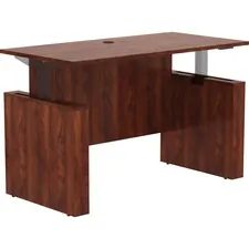 Lorell LLR 69570 — Lorell Essentials 60 Sit-to-Stand Desk Shell - 0.1 Top, 1 Edge, 60 x 29 x 49 - Material: Polyvinyl Chloride (PVC) Edge - Finish: Laminate Top, Cherry