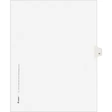 Avery Dennison AVE 11922 — Avery® Individual Legal Exhibit Dividers - Avery Style - Unpunched - 25 x Divider(s) - 25 Printed Tab(s) - Digit - 12 - 1 Tab(s)/Set - 8.5 Divider Width x 11 Divider Length - Letter - White Paper Divider - White Tab(s) - 25 / Pack