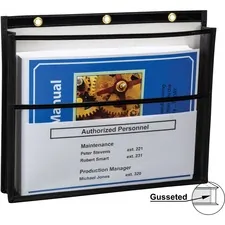 C-LINE CLI 43401 — C-Line Dual Pocket Shop Ticket - 0.2 x 11.1 x 13.1 - Fabric, Metal - 10 / Box - Black