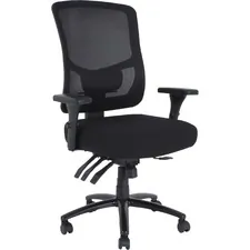 Lorell LLR 40210 — Lorell Big & Tall Mesh Back Chair - Fabric Seat - Black - Armrest - 1 Each