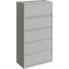 Lorell LLR 00040 - Lorell 36 Silver Lateral File - 5-Drawer - 36 x 18.6 x 67.6 